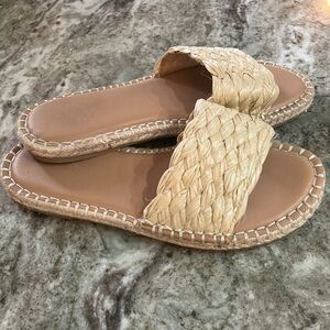 ❄️4 For $20 Old Navy Raffia Espadrille Slide Sandal Natural Size 8